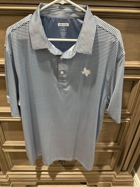 State of Mind Blue & White Striped Polo